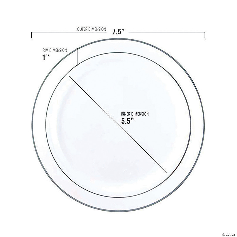 Premium White Elegance Plastic Dessert Plates - 25 Ct.