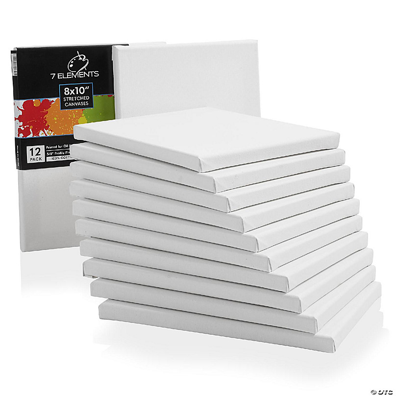 10 Pack Stretched Canvas for Painting 8x10 Blank Art Canvases for Paint 