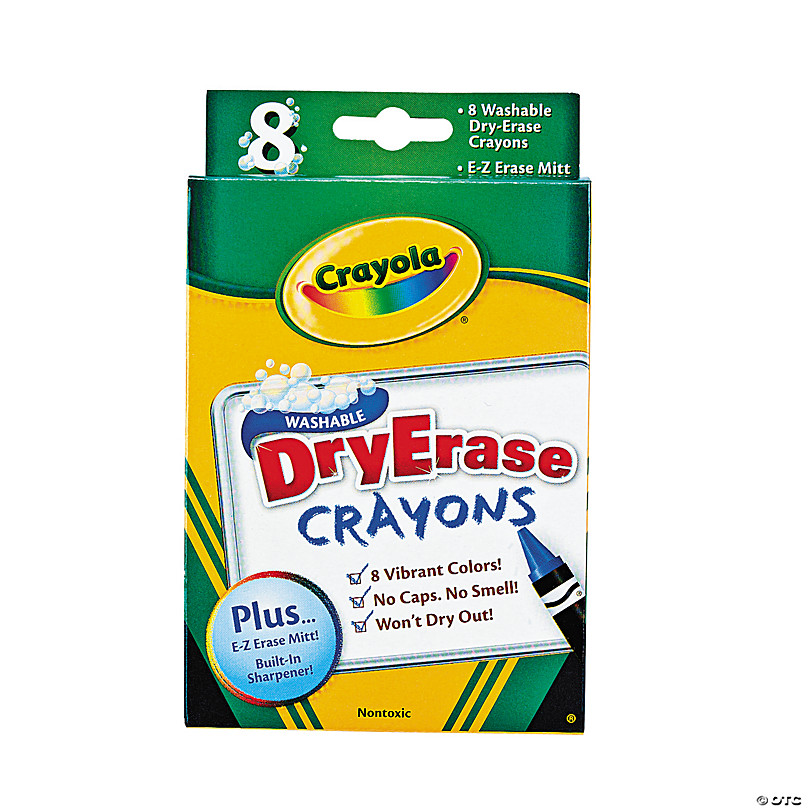 8 Color Crayola Dry Erase Crayons, Crayola Wooden Dry Erase Board