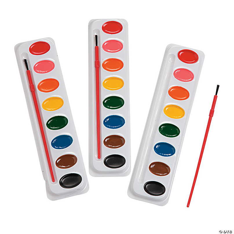 Metallic Washable Watercolors, 8 Assorted Metallic Colors, Palette Tray -  Supply Solutions
