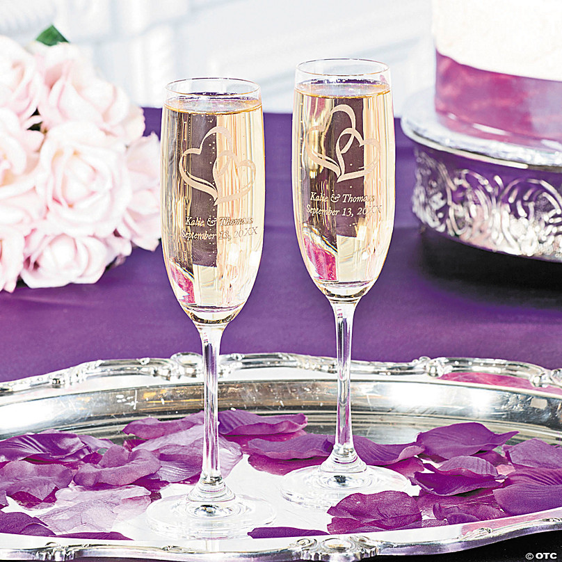 2-piece Creative Champagne Glass Set Wedding Crystal Glasses Heart