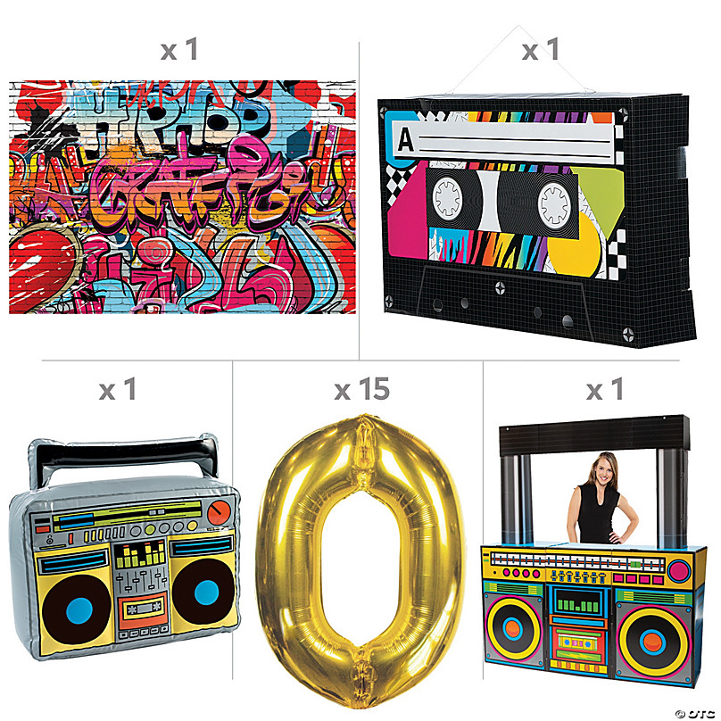 kandidatgrad indlæg behandle 80s-90s Hip Hop Grand Decorating Kit - 25 Pc. | Oriental Trading