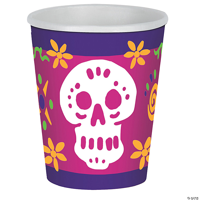 Pink Halloween Ghoul Gang Coffee Cups & Lids 8ct