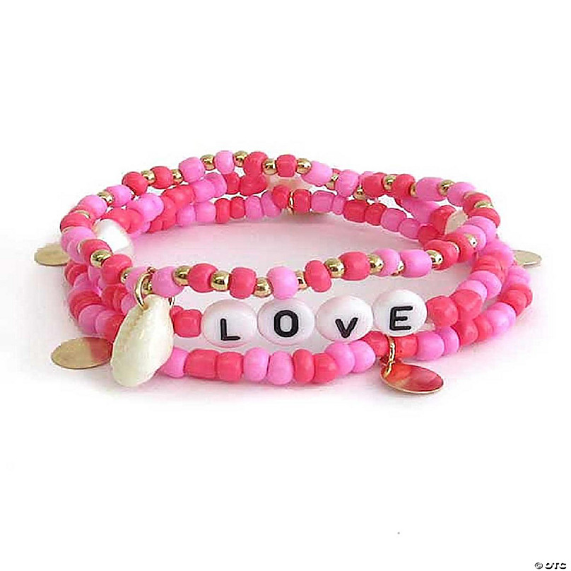 1PC Star Shape Charm Bracelet Pink Beaded Rope Bracelets Women Girl Jewelry  Gift