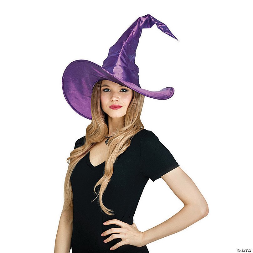 Fancy Purple Witch Hat With Leaves and Curly Point Hand -  Israel