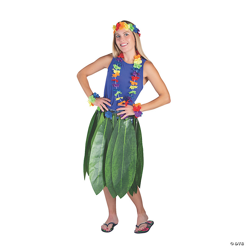 Adult women Girls Kid Hawaiian Skirt Party Dress Summer Beach Costume 