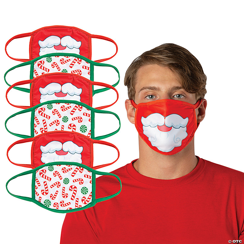 QZS 1PC Christmas Print Face Bandanas for Protection Reusable Washable Face Coverings for Men Women Comfortable Covering