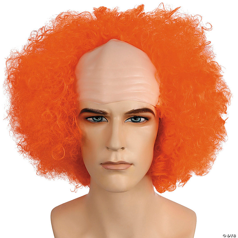 Adult s Bargain Bald Curly Clown Wig Oriental Trading