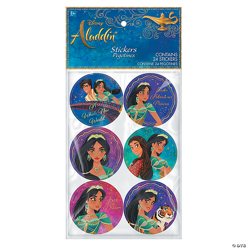 Approx 2.25" x 2.25" Each Party Favors 20 Aladdin Movie Shaped Stickers 
