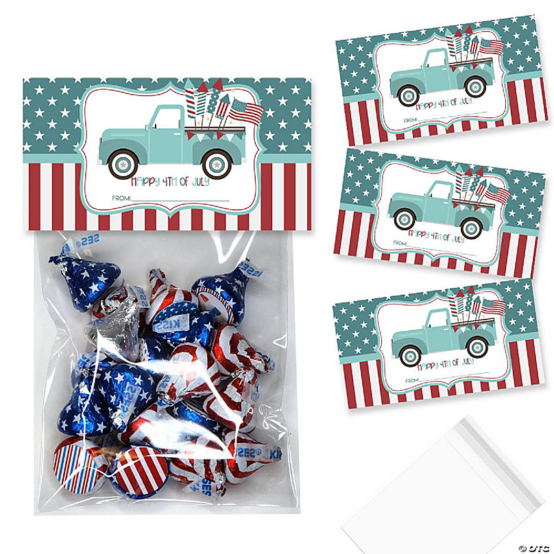 15 Stars and Stripes Large Stickers - Fourth of July - Party Favors