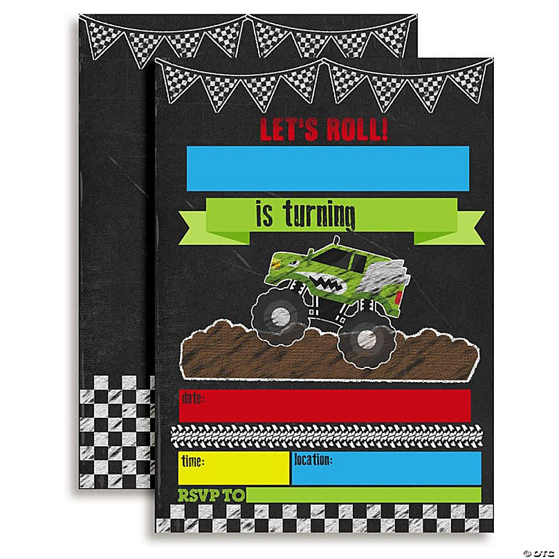 Monster Truck Birthday Invitation for Monster Truck Party