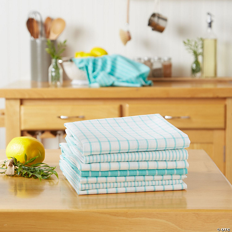 Aqua Basic Dishtowel (Set Of 8)