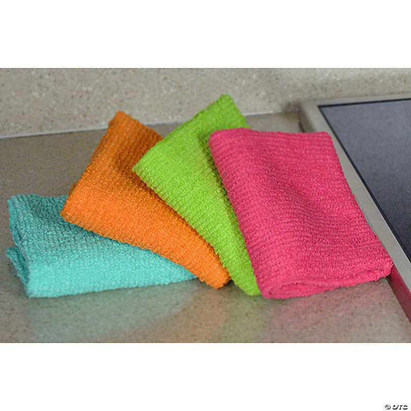 Green Ribbed Terry Dishtowel Dishcloth (Set Of 8)