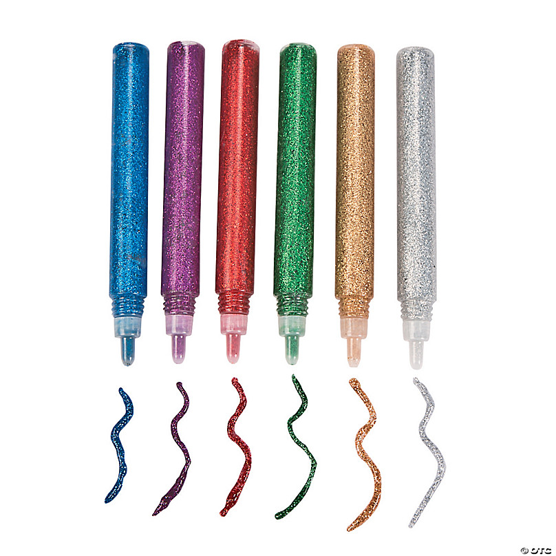 Assorted Colors Jewel Tone Premium Glitter Glue Pens - 24 Pc.