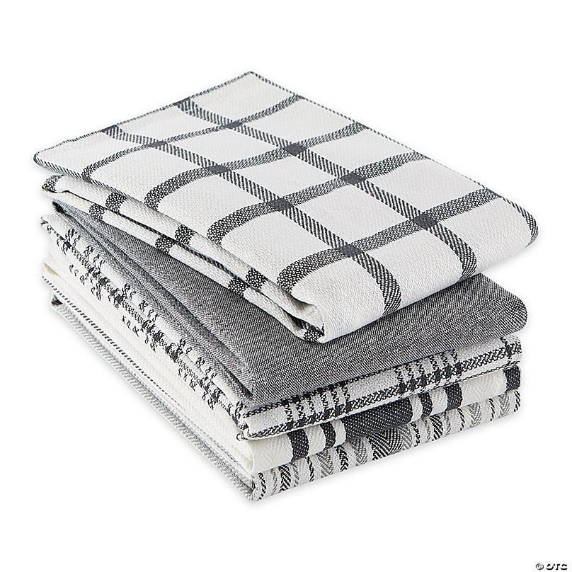 Gray Woven Dish Towels, Set of 5