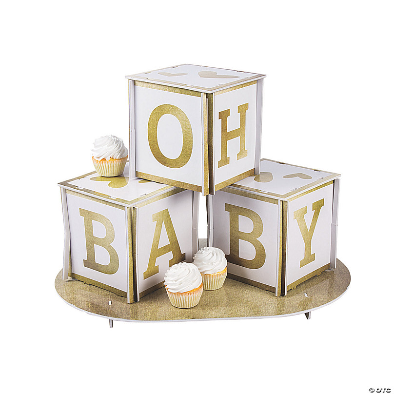 Large Gold Baby Blocks, Party Supplies