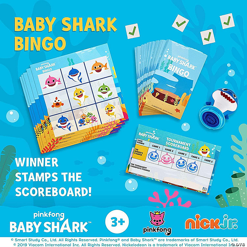 Baby Shark Game Character Bingo Cards Coloring Stampers Figure Play Set PMI  International