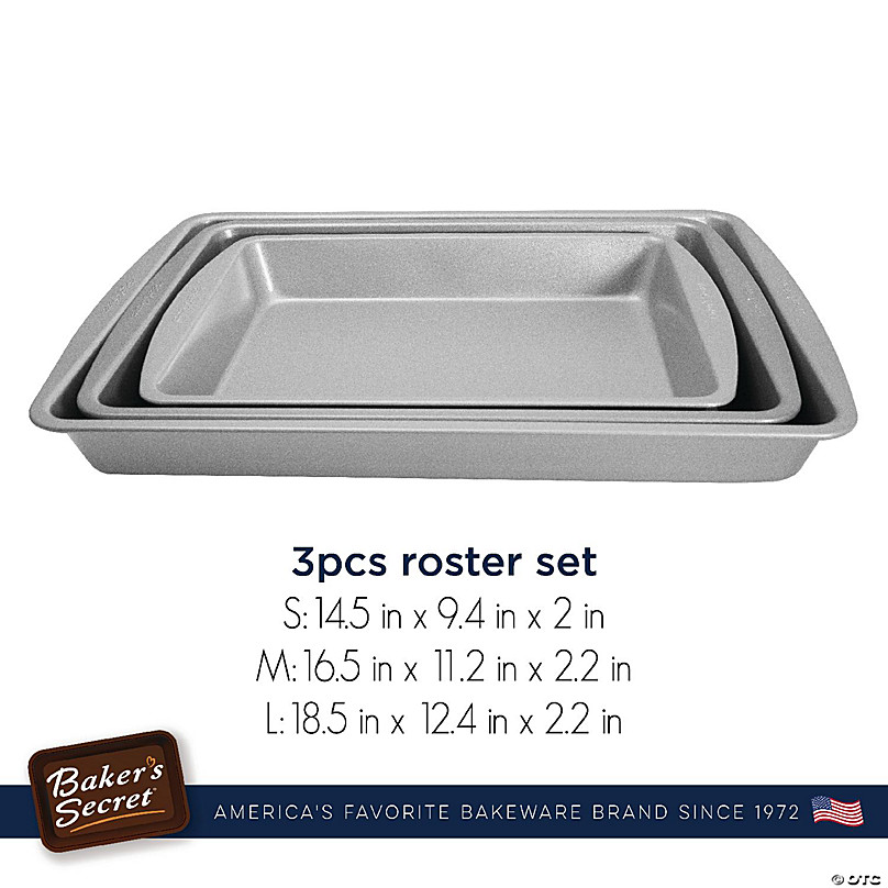 Baker's Secret 18'' Non-Stick Carbon Steel Roasting Pan