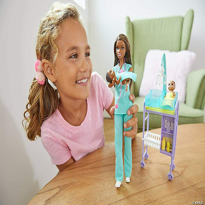 Barbie™ Doctor Playset with Brunette Doll, 2 Dolls, Exam and Accessories | Oriental Trading