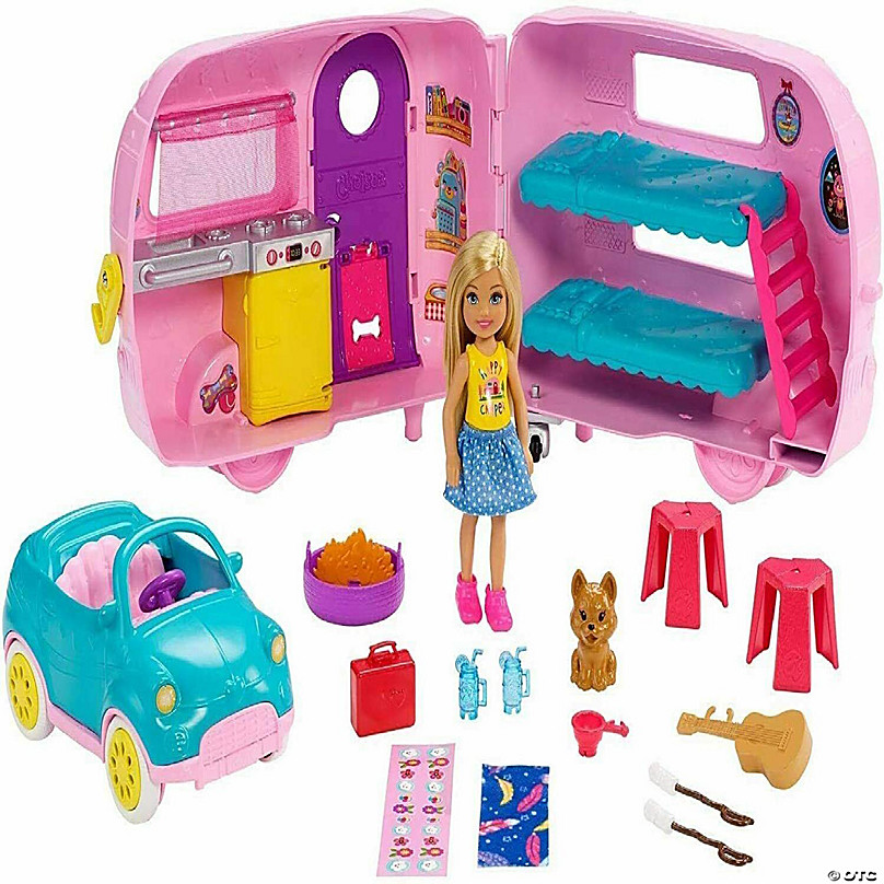 Barbie™ Club Chelsea Camper Playset with Chelsea Doll, Puppy, Car, Camper,  Firepit, Guitar and 10 Accessories