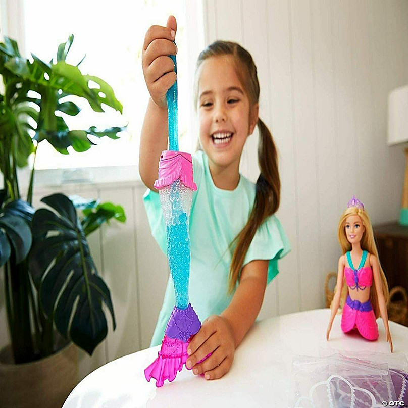 Barbie™ Dreamtopia Slime Mermaid Doll with 2 Slime Packets, Removable Tail  and Tiara