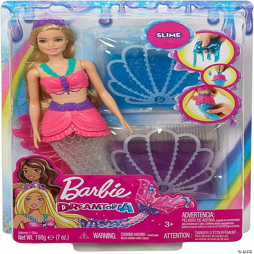 Locomotief Spelen met . Barbie™ Dreamtopia Slime Mermaid Doll with 2 Slime Packets, Removable Tail  and Tiara | Oriental Trading