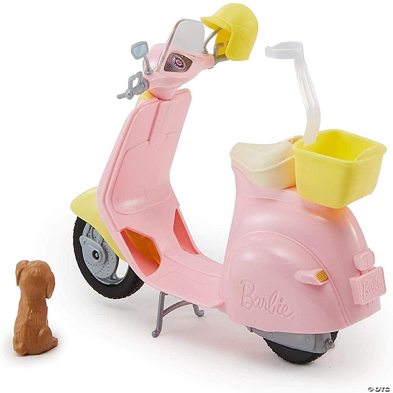 Selskab Diskriminere punkt Barbie Pink Moped Scooter with Puppy | Oriental Trading