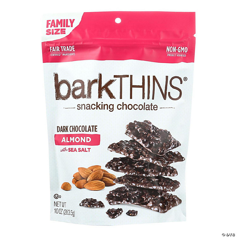 Bark Thins Snacking Dark Chocolate Almond with Sea Salt 10 oz Pack