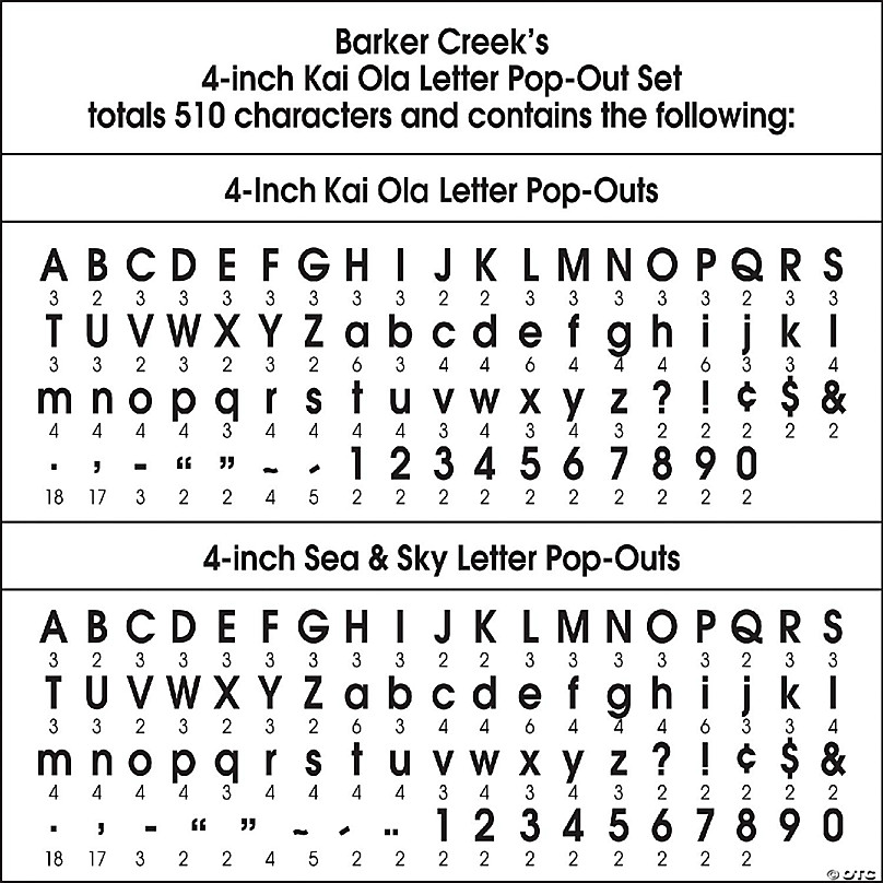 Barker Creek Boho Chic 4-inch Letter Pop-Outs, 510/Set