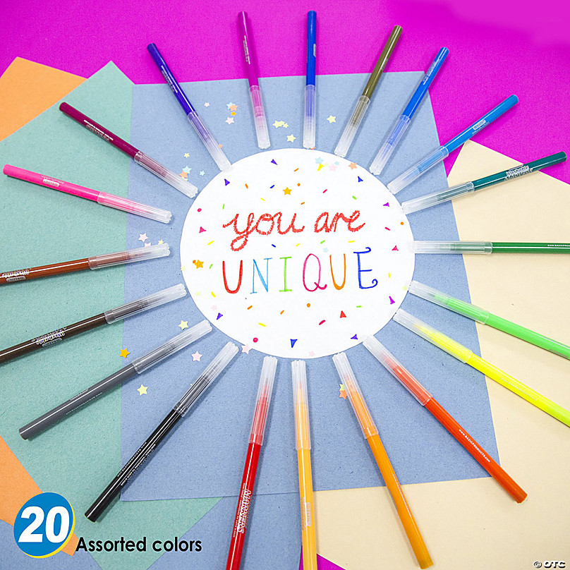 Washable Markers Felt Tip 20 Colors