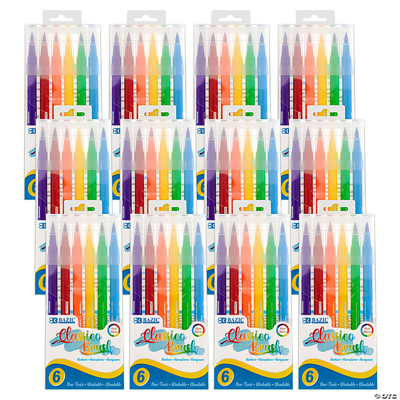 BAZIC Washable Jumbo Silky Gel Crayons, 12 Per Pack, 3 Packs