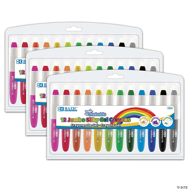 Silky Gel Crayons 24 Color  Bazic Products Bazic Products