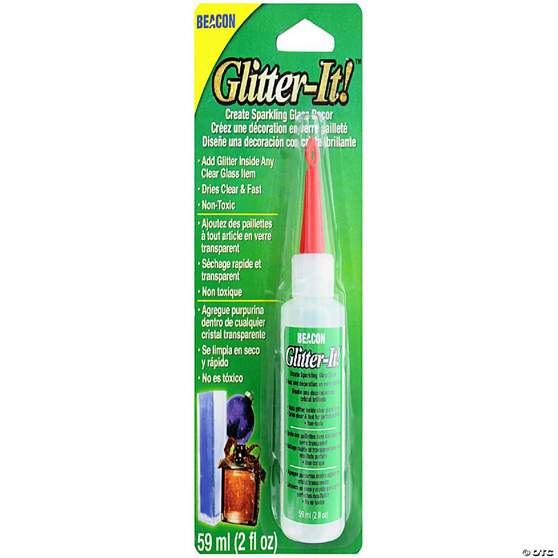 BEACON Glitter-It! Quick-Drying, Crystal Clear, Non-Toxic Glue for  Sparkling Glass Decor & Ornament Crafting, 2-Ounce