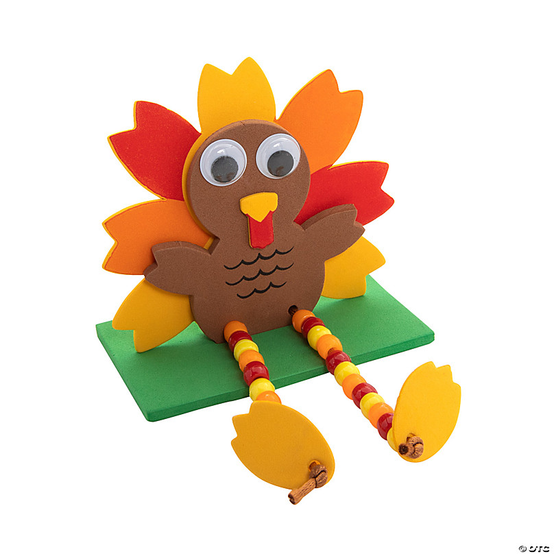 Beaded Thanksgiving Turkey Craft Kit Makes 12 Oriental Trading