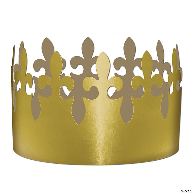 Beistle   Gold Foil Fleur De Lis Crown   72 Pack | Oriental Trading