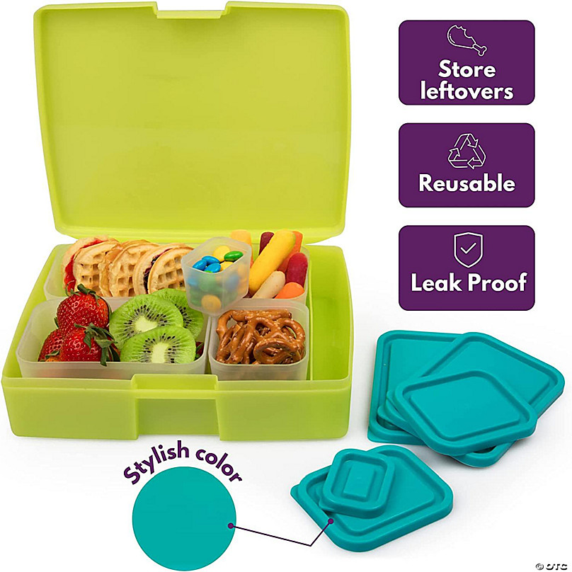 Bento Lunch Box for Adults Kids 5 Compartments, Reusable Leak