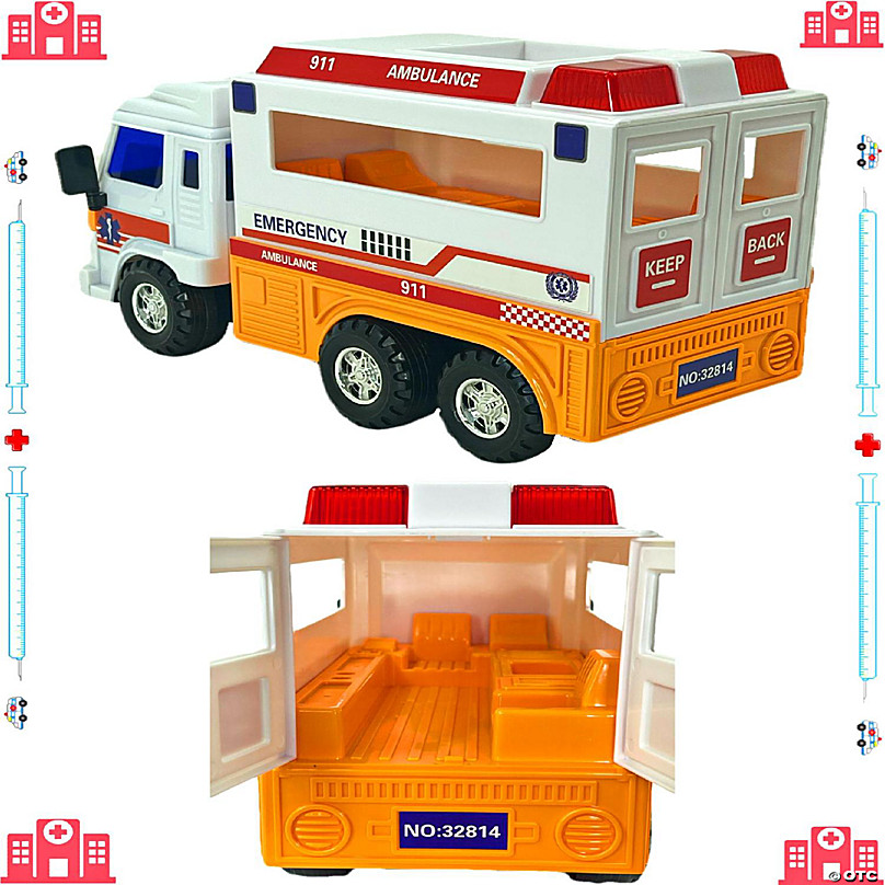 Large toy ambulance with doors clearance that open