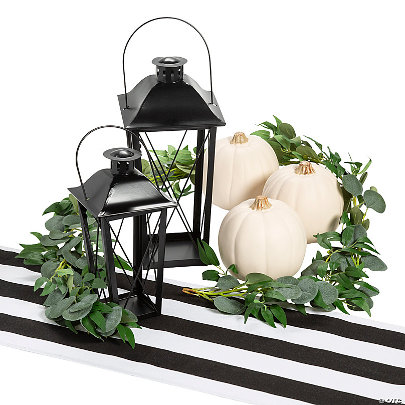Black & White Halloween & Fall Wedding Centerpiece for 3 Tables