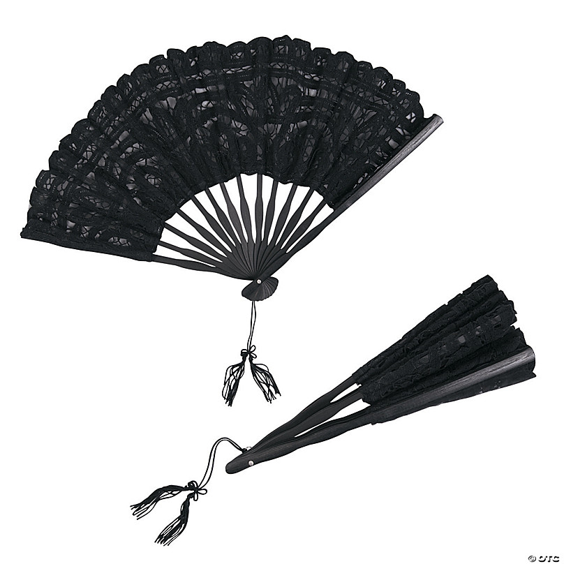 black and white hand fan