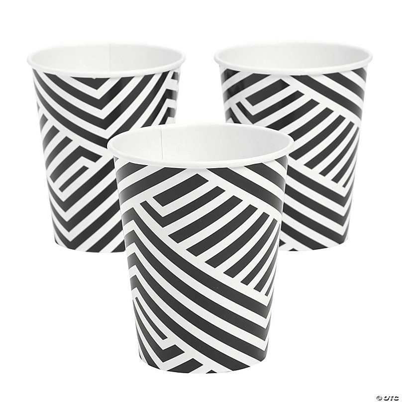 Matte Black Party Paper Cups Set of 32 Black Party Decor 