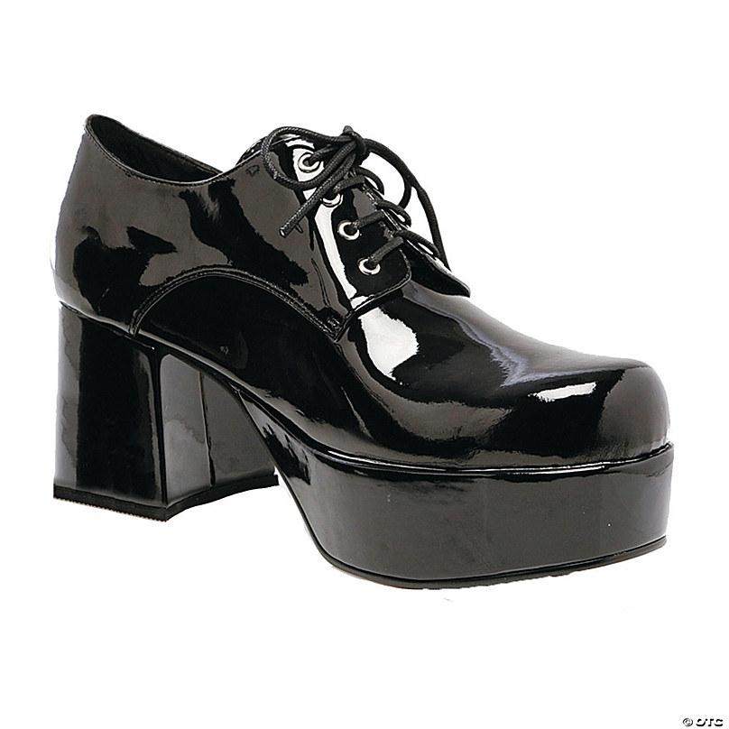 black patent platform shoes