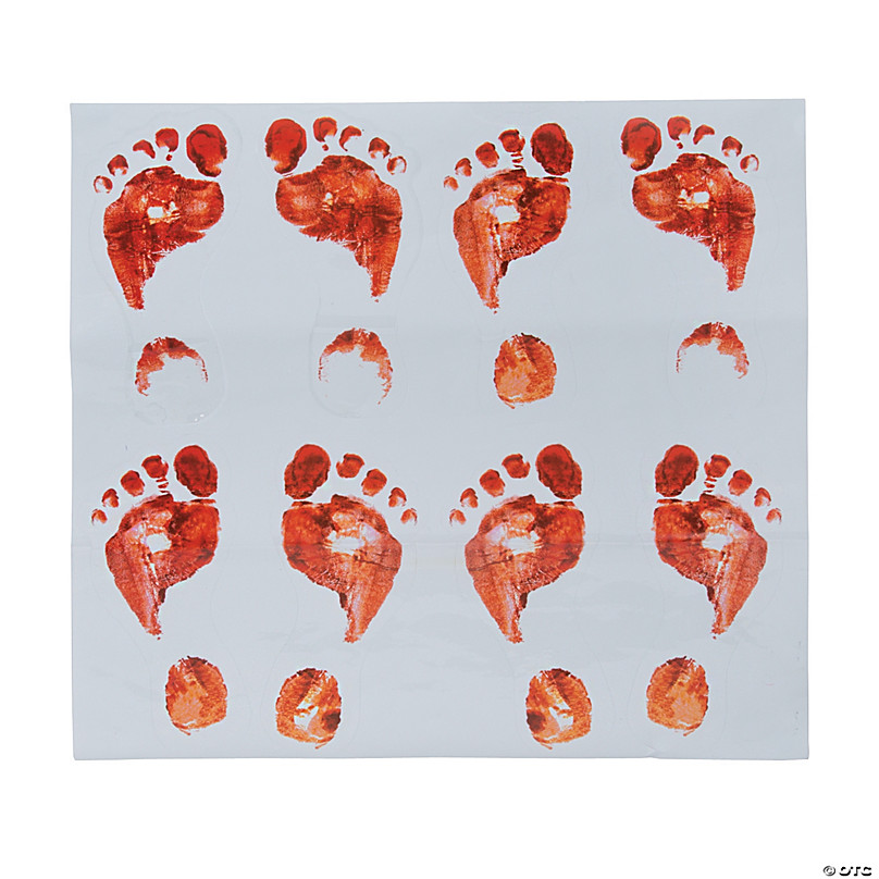 Bloody Footprints Wall Decals Halloween Decorations 2 sheets 24.7 x 69.8 cm 