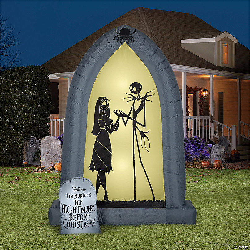 verbannen gezond verstand Kloppen Blow Up Inflatable Nightmare Before Christmas Jack & Sally Arch Outdoor  Yard Decoration | Oriental Trading