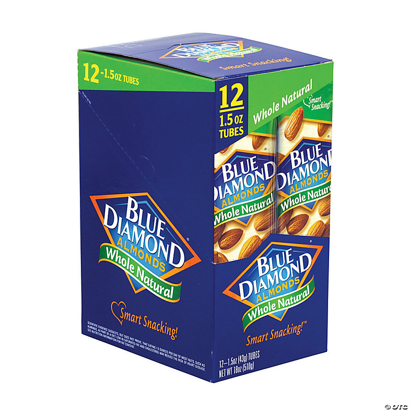 BLUE DIAMOND Almonds Whole Natural, 1.5 oz, 12 Count