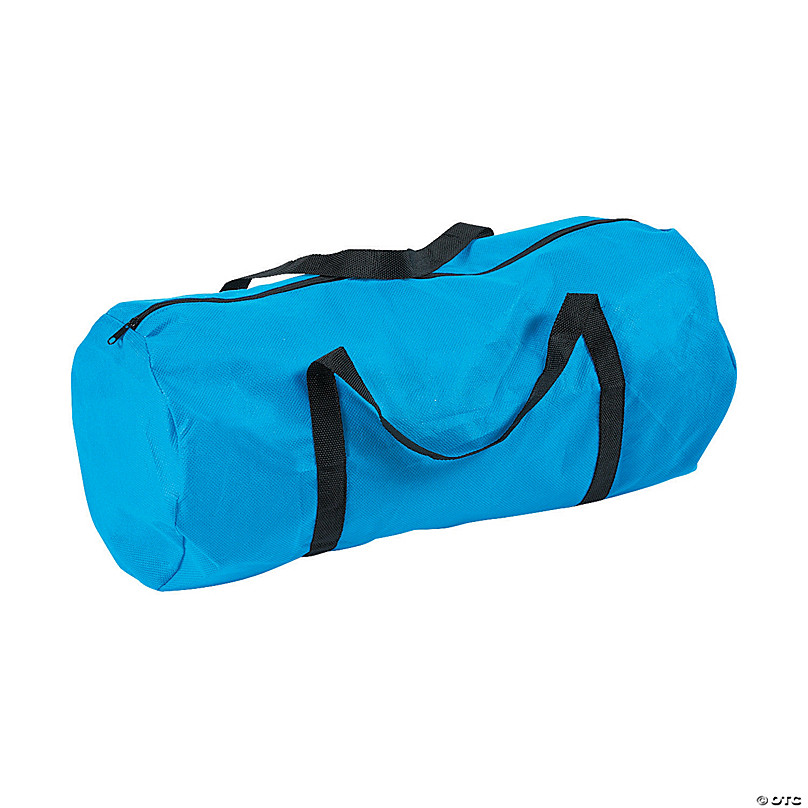 blue duffel bag