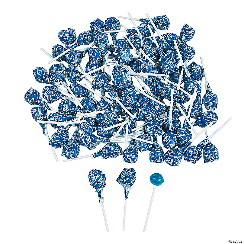 Dum Dums Color Party Light Blue Blu Raspberry Lollipops - Bag of