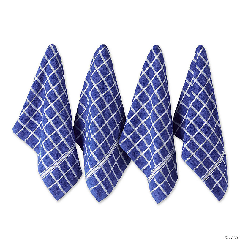 DII Blue Combo Windowpane Dishcloth (Set of 6)