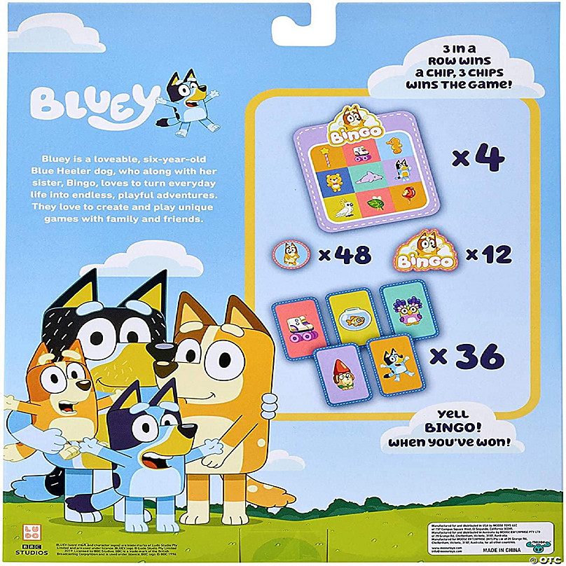 Bluey Jogo de cartas Bingo's Bingo para 2 a 4 jogadores com personagen