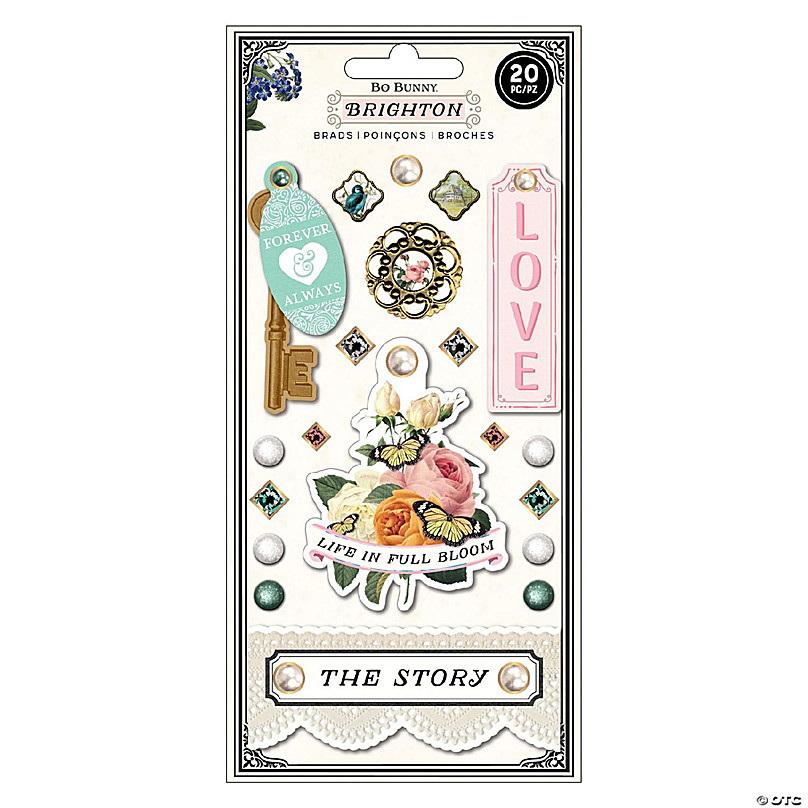 Brads (attaches Parisiennes) Bo Bunny Bodacious Licorice - Lot De 24, Couleurs Assorties