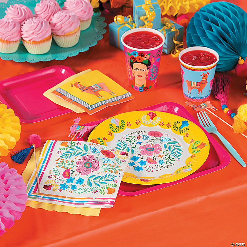 Fiesta Party Supplies Pack Serves 16 - Includes Large Paper Plates, Small  Plates and Napkins | Birthday, Taco Party, Mexican Party, Cinco de Mayo